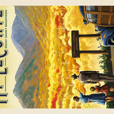 Great Smoky Mountains National Park: Mt. LeConte, Vintage Poster 1000 Jigsaw Puzzle 3D Modell