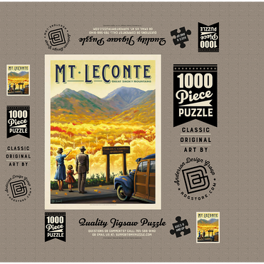 Great Smoky Mountains National Park: Mt. LeConte, Vintage Poster 1000 Jigsaw Puzzle box 3D Modell