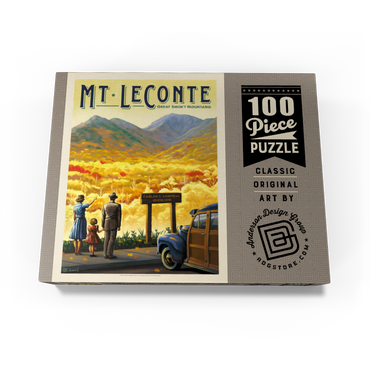 Great Smoky Mountains National Park: Mt. LeConte, Vintage Poster 100 Jigsaw Puzzle box view3
