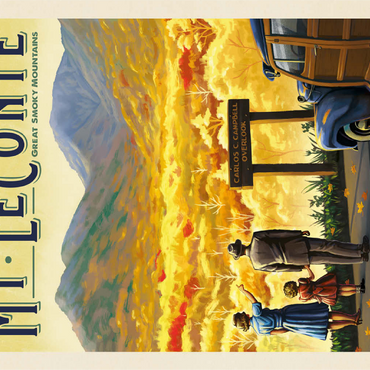 Great Smoky Mountains National Park: Mt. LeConte, Vintage Poster 100 Jigsaw Puzzle 3D Modell