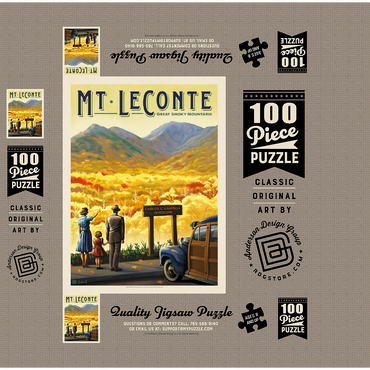 Great Smoky Mountains National Park: Mt. LeConte, Vintage Poster 100 Jigsaw Puzzle box 3D Modell