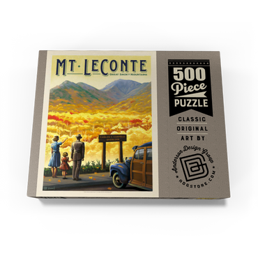 Great Smoky Mountains National Park: Mt. LeConte, Vintage Poster 500 Jigsaw Puzzle box view3