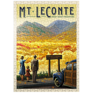 puzzleplate Great Smoky Mountains National Park: Mt. LeConte, Vintage Poster 500 Jigsaw Puzzle