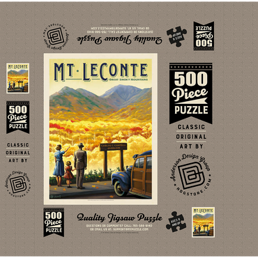 Great Smoky Mountains National Park: Mt. LeConte, Vintage Poster 500 Jigsaw Puzzle box 3D Modell