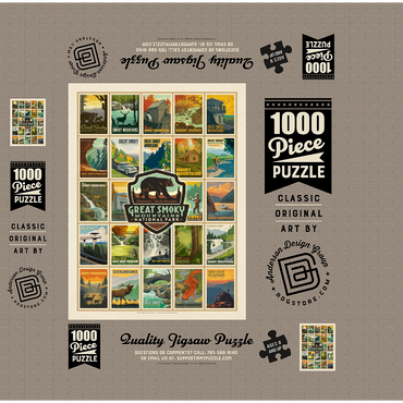 Great Smoky Mountains National Park: Multi-Image-Print, Vintage Poster 1000 Jigsaw Puzzle box 3D Modell