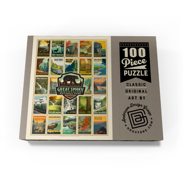 Great Smoky Mountains National Park: Multi-Image-Print, Vintage Poster 100 Jigsaw Puzzle box view3
