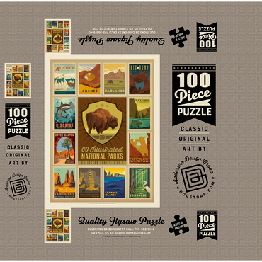 National Parks Collector Series - Edition 1, Vintage Poster 100 Jigsaw Puzzle box 3D Modell