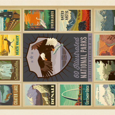 National Parks Collector Series - Edition 2, Vintage Poster 1000 Jigsaw Puzzle 3D Modell