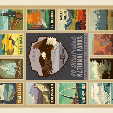 National Parks Collector Series - Edition 2, Vintage Poster 100 Jigsaw Puzzle 3D Modell