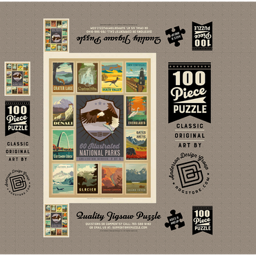 National Parks Collector Series - Edition 2, Vintage Poster 100 Jigsaw Puzzle box 3D Modell