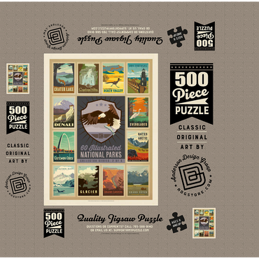 National Parks Collector Series - Edition 2, Vintage Poster 500 Jigsaw Puzzle box 3D Modell