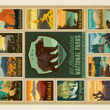 National Parks Collector Series - Edition 3, Vintage Poster 100 Jigsaw Puzzle 3D Modell