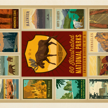 National Parks Collector Series - Edition 4, Vintage Poster 1000 Jigsaw Puzzle 3D Modell