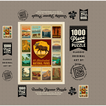 National Parks Collector Series - Edition 4, Vintage Poster 1000 Jigsaw Puzzle box 3D Modell