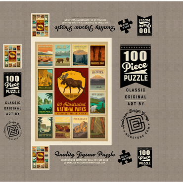 National Parks Collector Series - Edition 4, Vintage Poster 100 Jigsaw Puzzle box 3D Modell