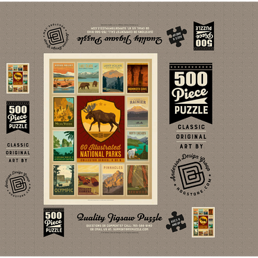 National Parks Collector Series - Edition 4, Vintage Poster 500 Jigsaw Puzzle box 3D Modell