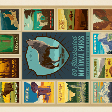 National Parks Collector Series - Edition 5, Vintage Poster 1000 Jigsaw Puzzle 3D Modell