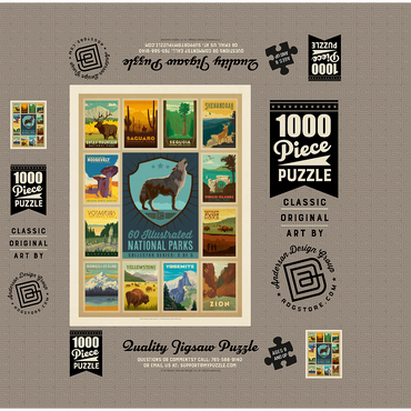 National Parks Collector Series - Edition 5, Vintage Poster 1000 Jigsaw Puzzle box 3D Modell