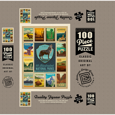 National Parks Collector Series - Edition 5, Vintage Poster 100 Jigsaw Puzzle box 3D Modell