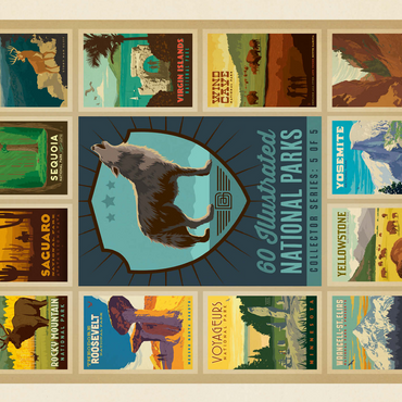 National Parks Collector Series - Edition 5, Vintage Poster 500 Jigsaw Puzzle 3D Modell