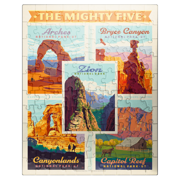 puzzleplate The Mighty Five: Utah National Parks, Vintage Poster 100 Jigsaw Puzzle
