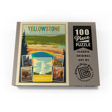 Yellowstone National Park: Collage Print, Vintage Poster 100 Jigsaw Puzzle box view3