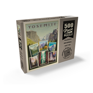 Yosemite National Park: Collage Print, Vintage Poster 500 Jigsaw Puzzle box view2