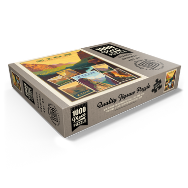 Zion National Park: Collage Print, Vintage Poster 1000 Jigsaw Puzzle box view1
