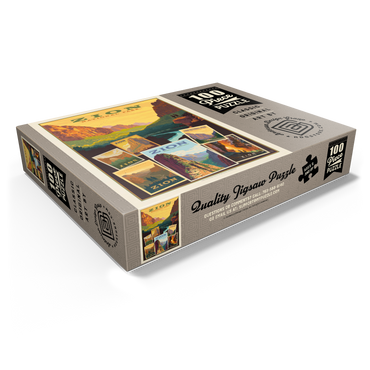 Zion National Park: Collage Print, Vintage Poster 100 Jigsaw Puzzle box view1