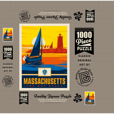 Massachusetts: The Bay State 1000 Jigsaw Puzzle box 3D Modell