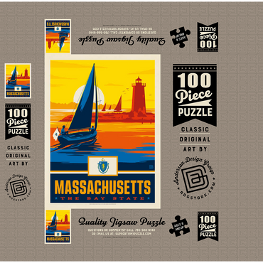 Massachusetts: The Bay State 100 Jigsaw Puzzle box 3D Modell