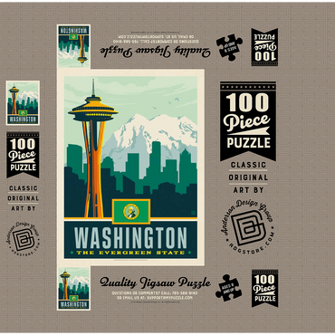 Washington: The Evergreen State 100 Jigsaw Puzzle box 3D Modell