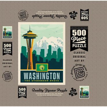 Washington: The Evergreen State 500 Jigsaw Puzzle box 3D Modell
