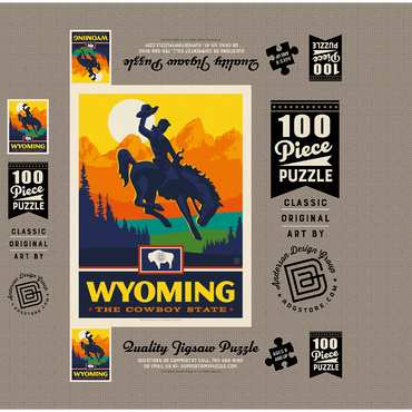 Wyoming: The Cowboy State 100 Jigsaw Puzzle box 3D Modell