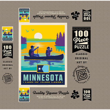 Minnesota: Land of 10,000 Lakes 100 Jigsaw Puzzle box 3D Modell
