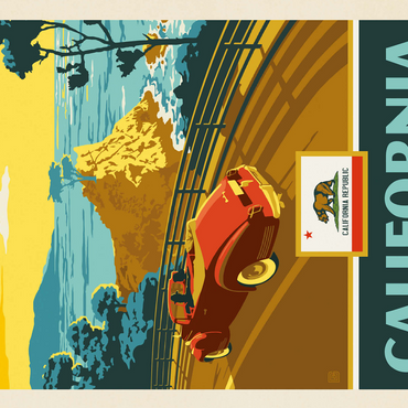 California: The Golden State (Coastline) 500 Jigsaw Puzzle 3D Modell