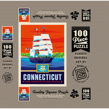 Connecticut: The Constitution State 100 Jigsaw Puzzle box 3D Modell