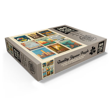 New York City: Multi-Image Print - Edition 1, Vintage Poster 100 Jigsaw Puzzle box view1