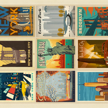 New York City: Multi-Image Print - Edition 1, Vintage Poster 100 Jigsaw Puzzle 3D Modell