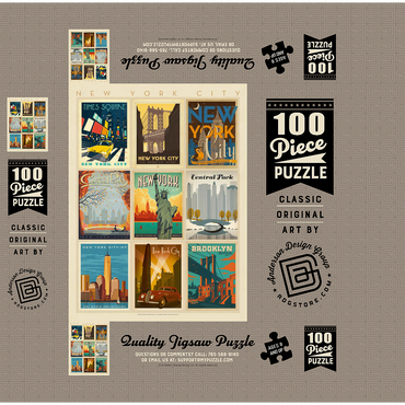 New York City: Multi-Image Print - Edition 1, Vintage Poster 100 Jigsaw Puzzle box 3D Modell