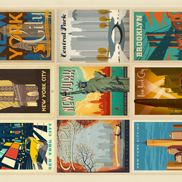 New York City: Multi-Image Print - Edition 1, Vintage Poster 500 Jigsaw Puzzle 3D Modell