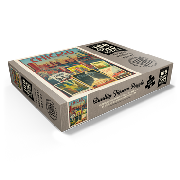 Chicago: Multi-Image Collage Print, Vintage Poster 100 Jigsaw Puzzle box view1
