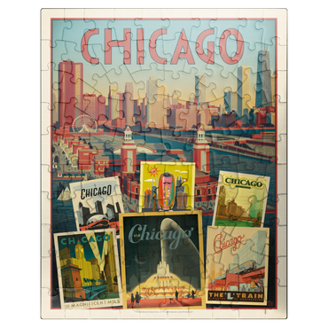 puzzleplate Chicago: Multi-Image Collage Print, Vintage Poster 100 Jigsaw Puzzle