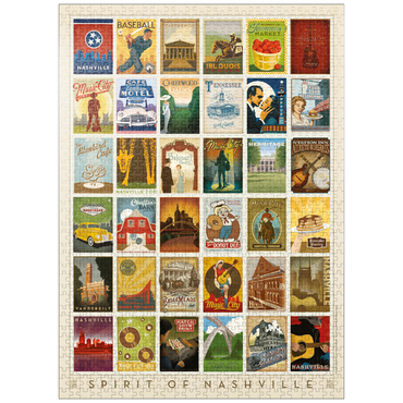 puzzleplate Spirit of Nashville, Collector's Print, Vintage Poster 1000 Jigsaw Puzzle