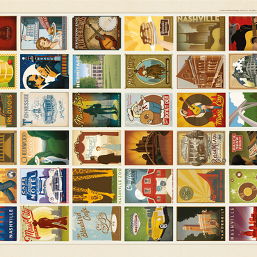 Spirit of Nashville, Collector's Print, Vintage Poster 1000 Jigsaw Puzzle 3D Modell