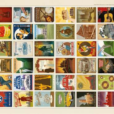 Spirit of Nashville, Collector's Print, Vintage Poster 100 Jigsaw Puzzle 3D Modell