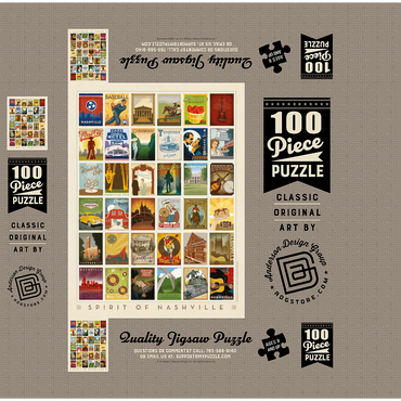 Spirit of Nashville, Collector's Print, Vintage Poster 100 Jigsaw Puzzle box 3D Modell