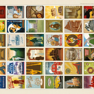 Spirit of Nashville, Collector's Print, Vintage Poster 500 Jigsaw Puzzle 3D Modell