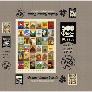 Spirit of Nashville, Collector's Print, Vintage Poster 500 Jigsaw Puzzle box 3D Modell