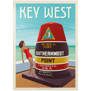 puzzleplate Key West, Florida, Vintage Poster 1000 Jigsaw Puzzle